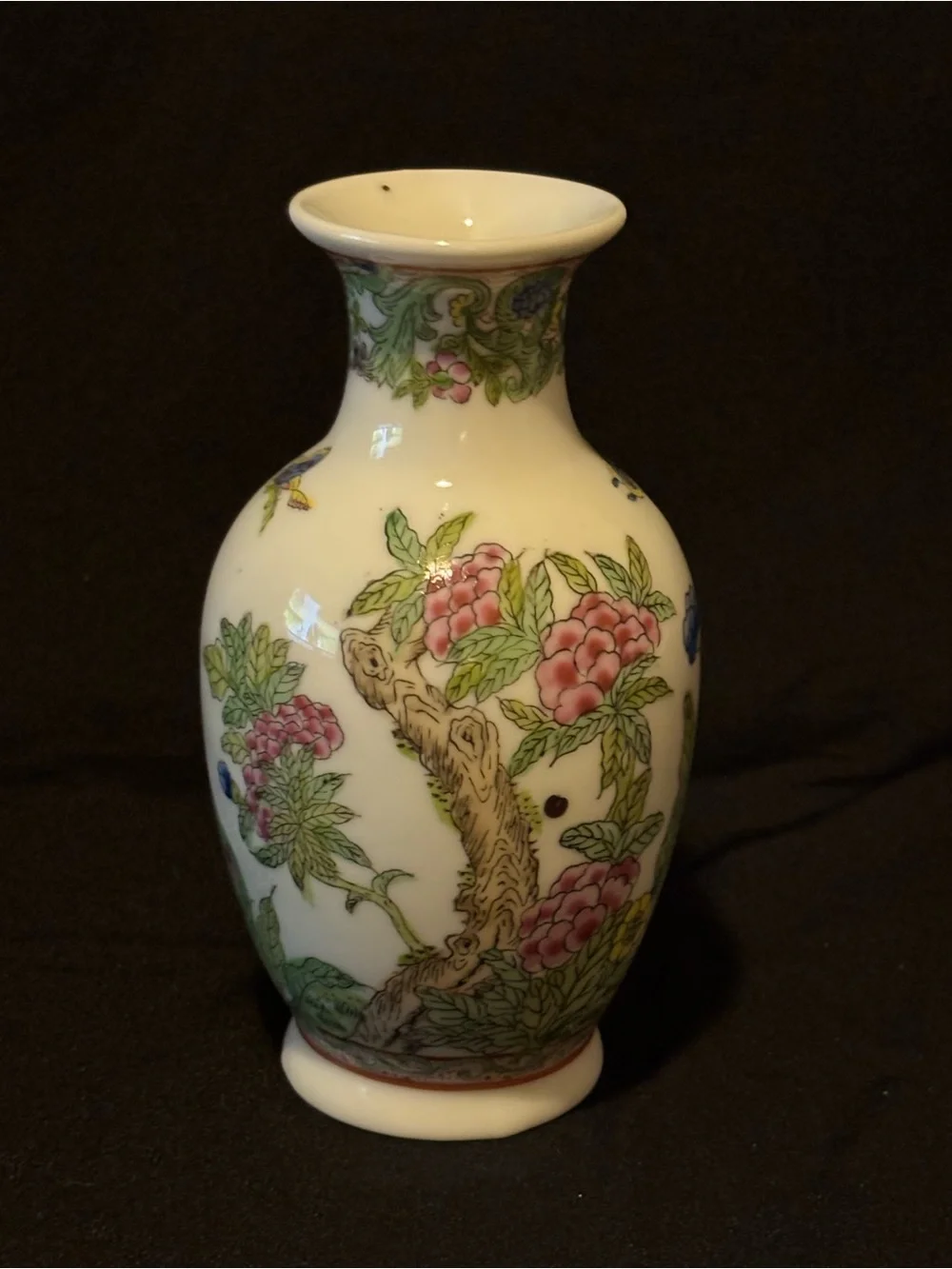 Vintage Chinese Ceramic Floral Vase